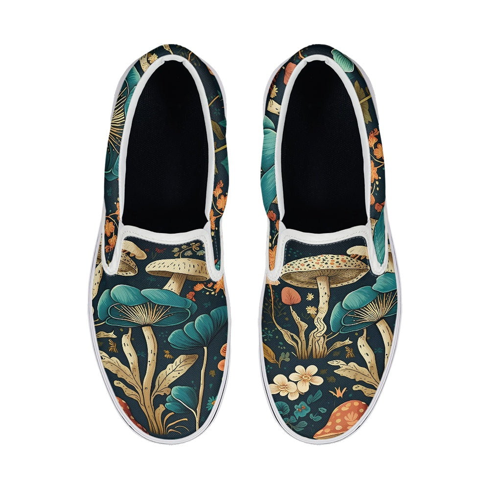 Whimsical Mushrooms Slip-on Shoes - READY TO SHIP