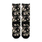 Black Floral Pattern Socks - Custom Socks for Women Made in USA