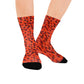 red animal print women's crew socks – Sole Design Studio