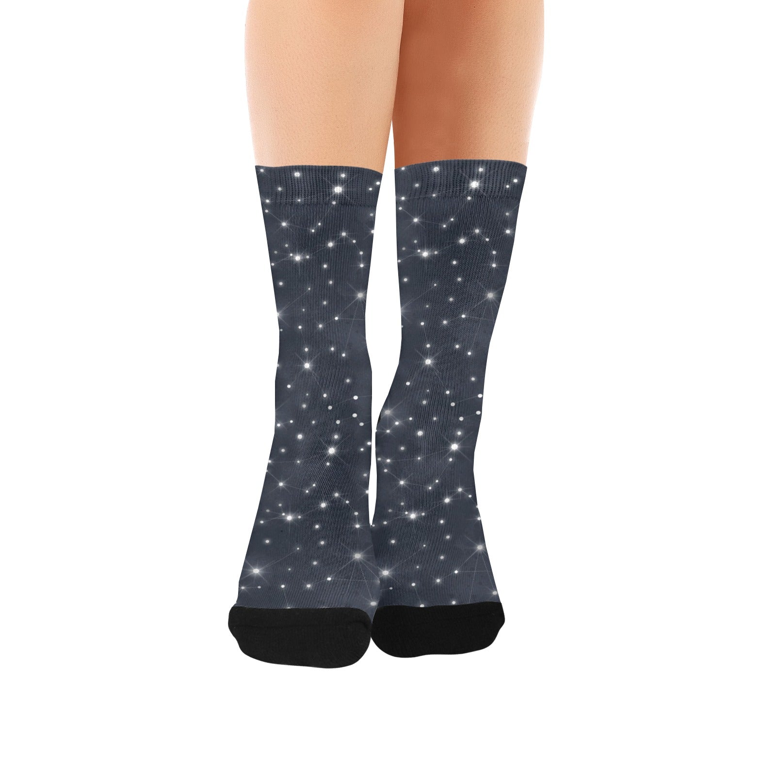 silver starry night digital women's crew socks – Sole Design Studio