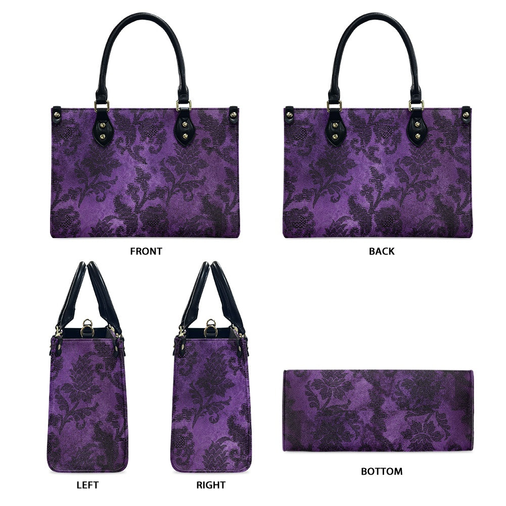 Purple Gothic pattern Women's Vegan Leather Handbag