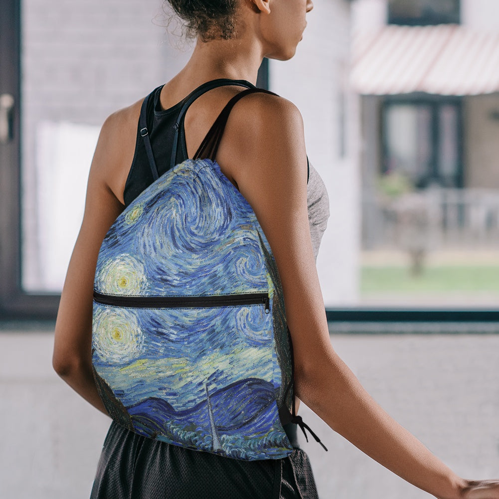 The Starry Night Vincent Van Gogh Women's Drawstring Backpack