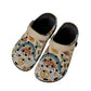 Boho Rainbow and Trippy Mushrooms Women's Clogs Black Sole