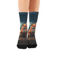 Enchanted Forest Guardian Fox Socks - Custom Socks for Women Made in USA