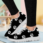 Women's Black Paw Print Athletic Sneakers
