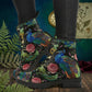 HandCrafted Artful Peacock Women's Vegan Leather Combat Boots