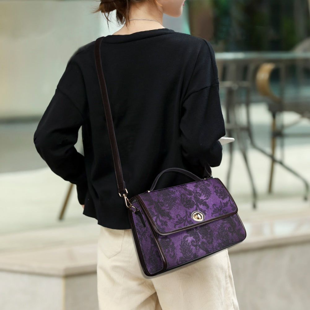 Purple Gothic Pattern Women's Handbag