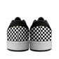 Black and White Checkerboard Women's Vegan Leather Sneakers