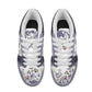 Lavender Bloom Butterfly Women's Low Top Vegan Leather Sneakers