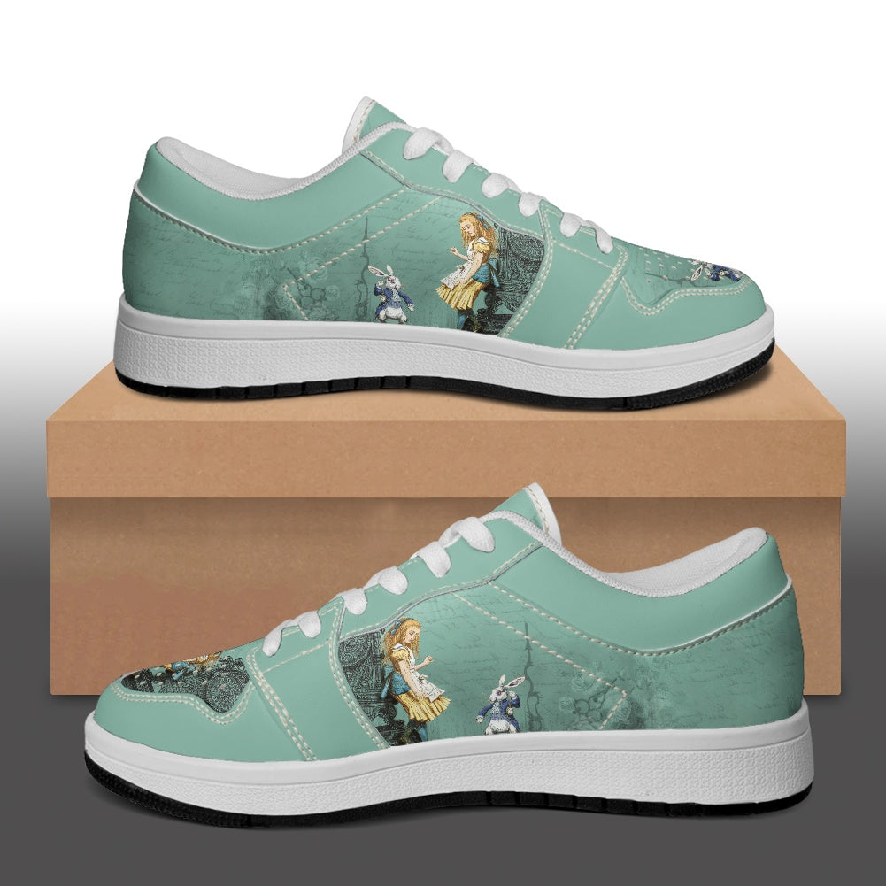 Alice in Wonderland Women's Low Top Vegan Leather Sneakers