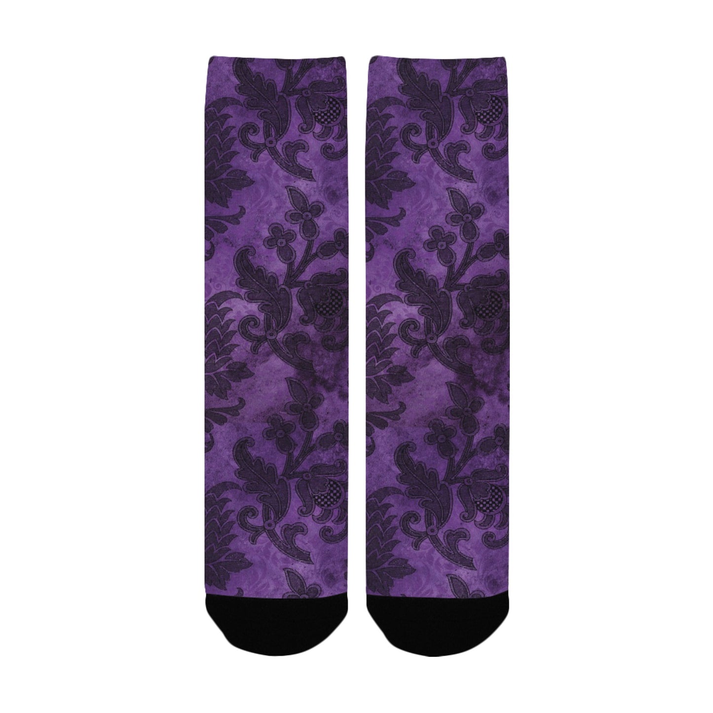 purple gothic pattern women's crew socks – Sole Design Studio