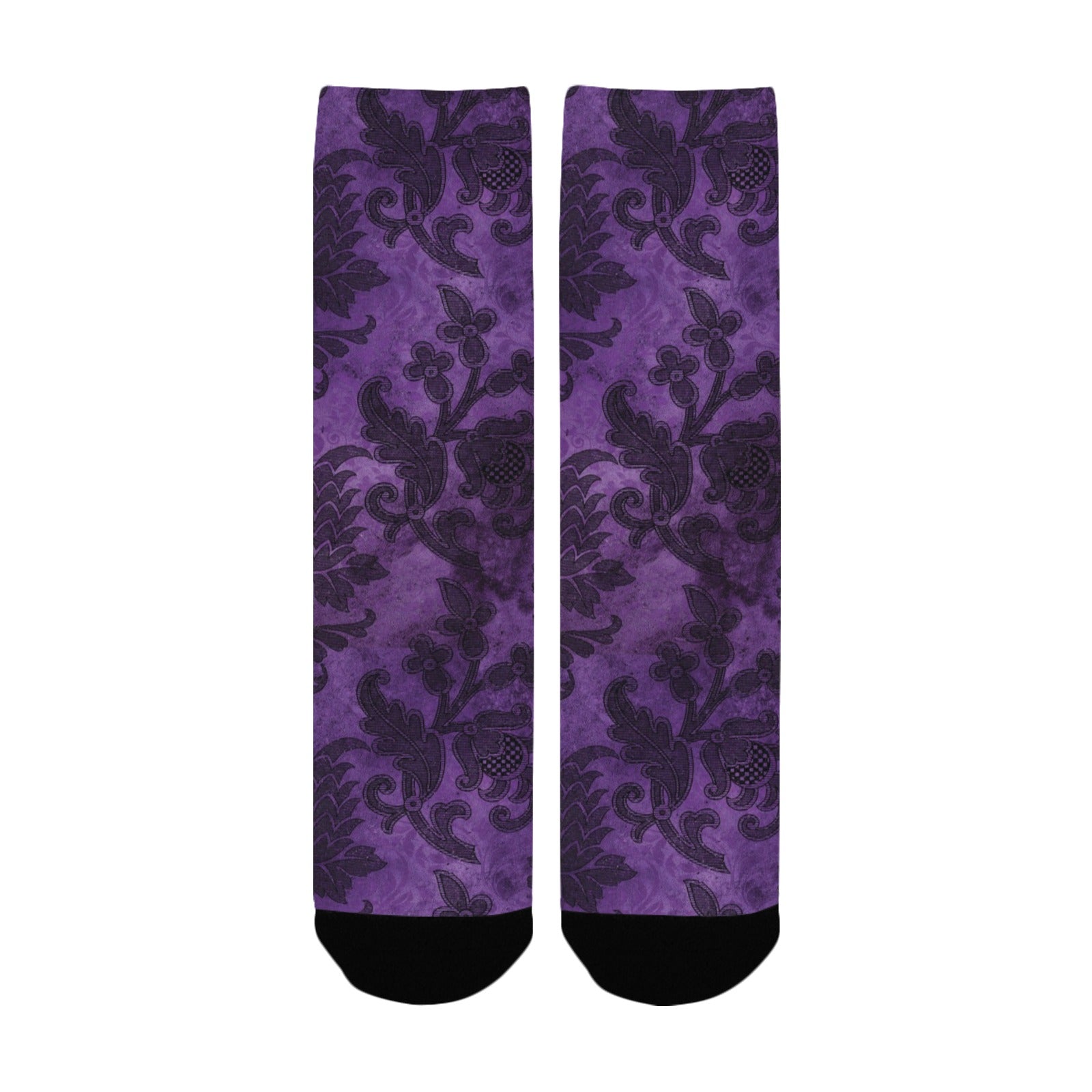 purple gothic pattern women's crew socks – Sole Design Studio