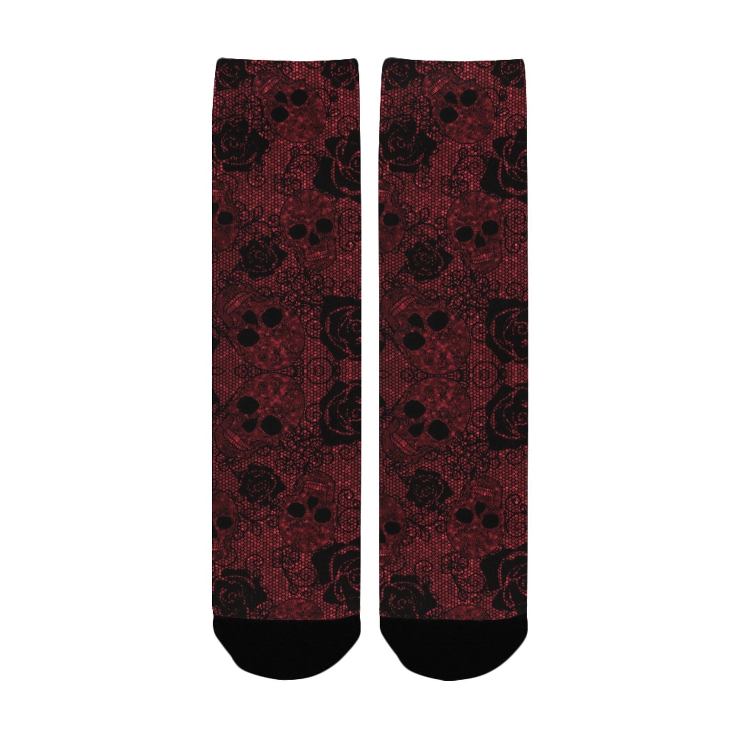 red rose skull women's crew socks – Sole Design Studio