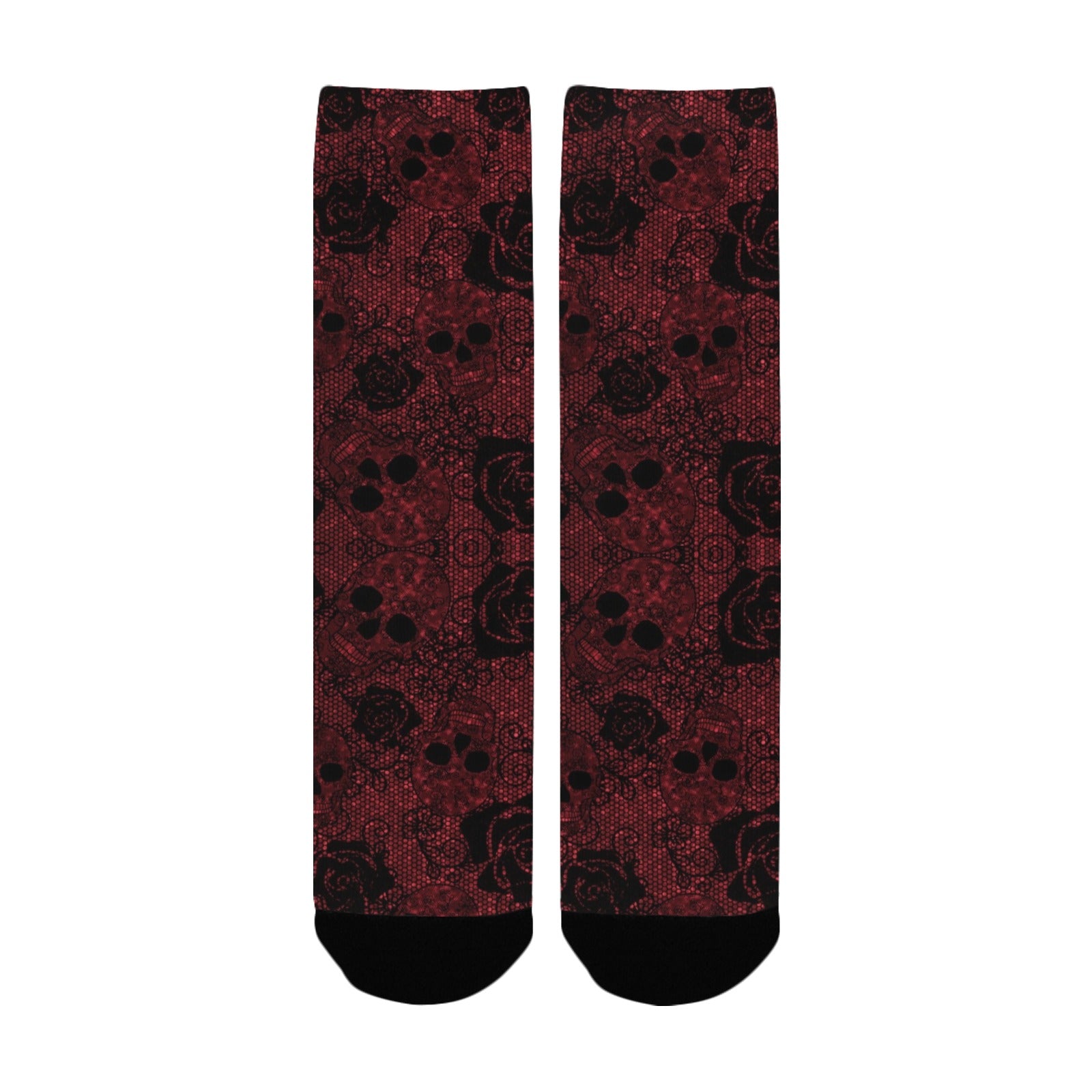 red rose skull women's crew socks – Sole Design Studio