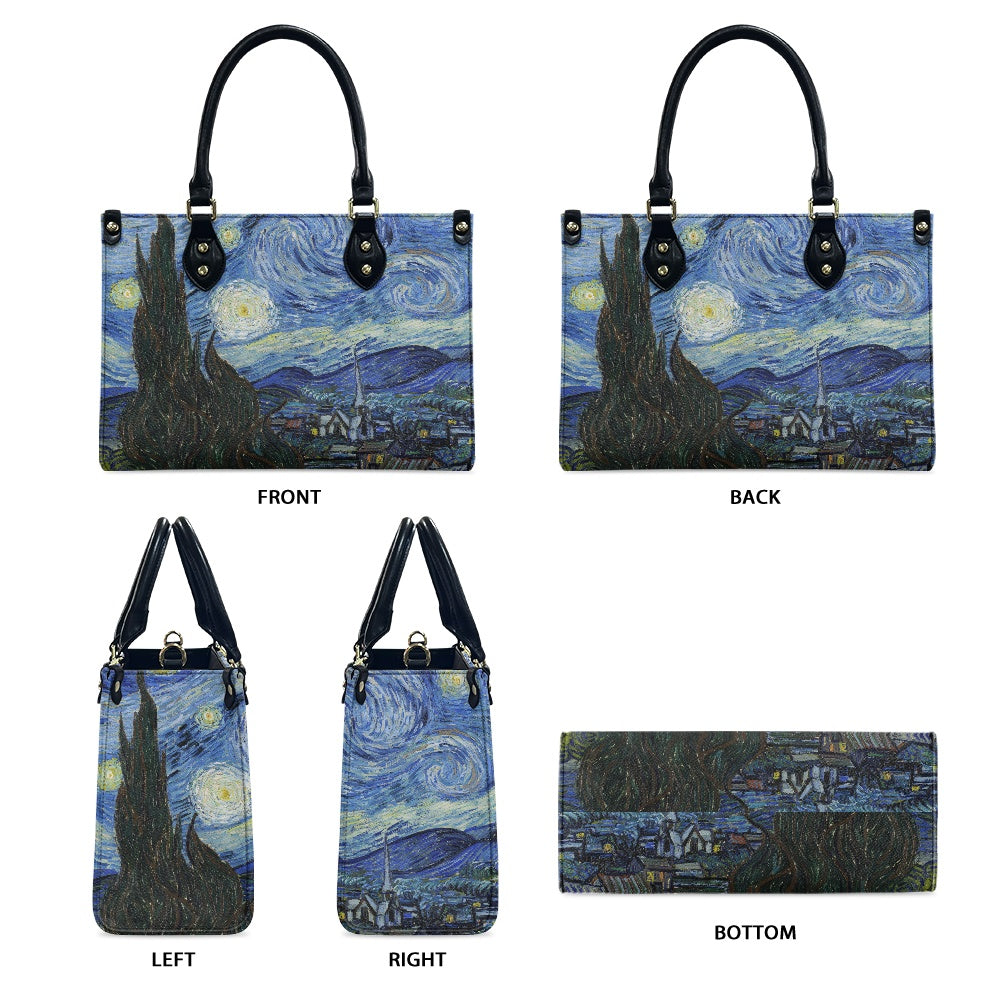 The Starry Night Vincent Van Gogh Women's Vegan Leather Handbag