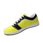 Black Yellow Women's Low Top Vegan Leather Sneakers