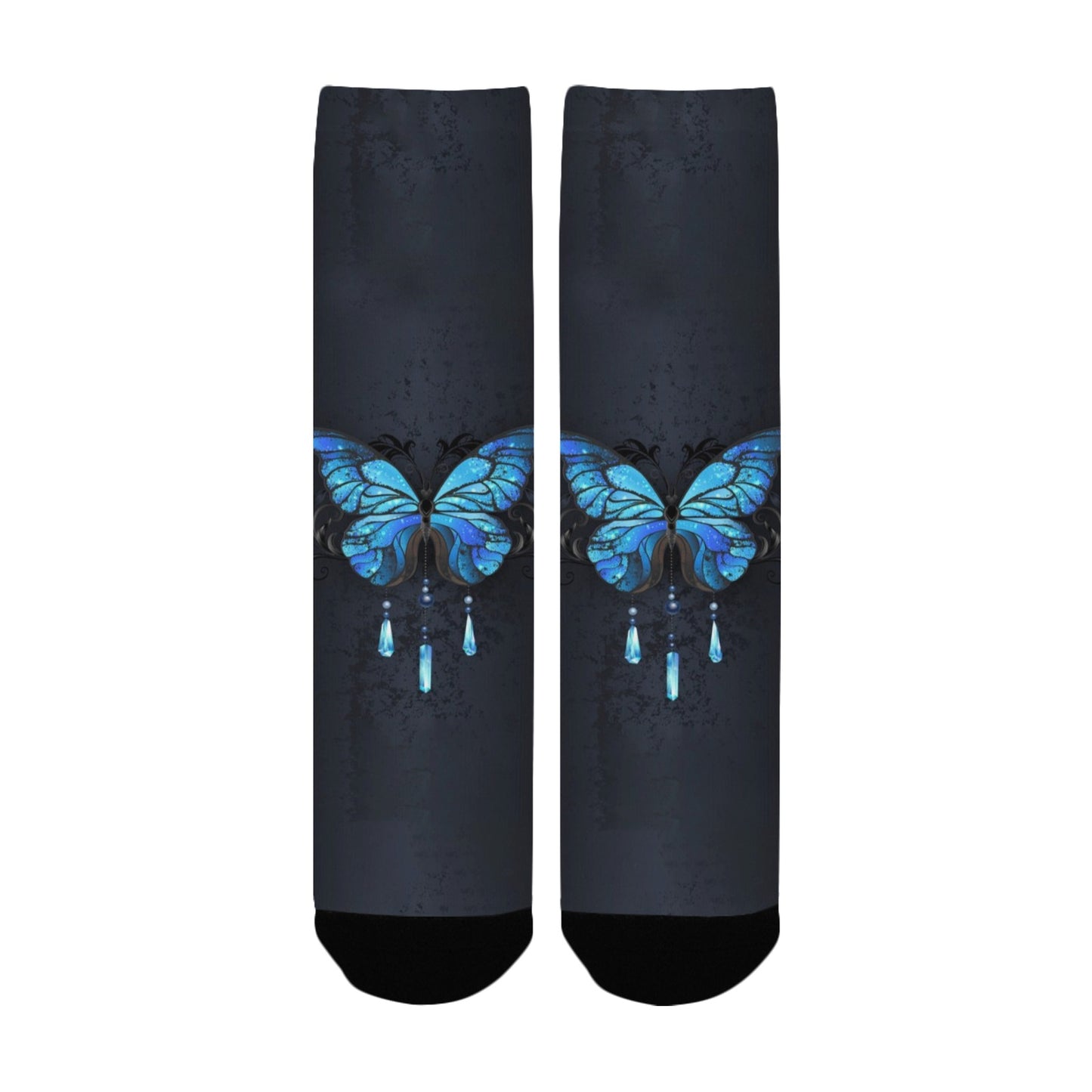 Blue butterfly Socks - Custom Socks for Women Made in USA