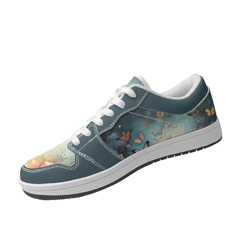 Butterfly Women's Low Top Leather Sneakers