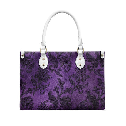 Purple Gothic pattern Women's Vegan Leather Handbag