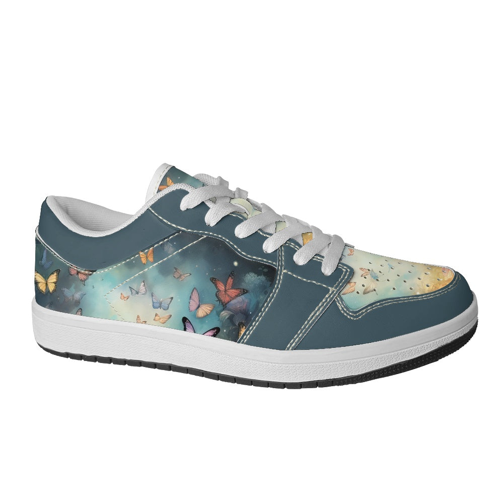 Butterfly Women's Low Top Leather Sneakers