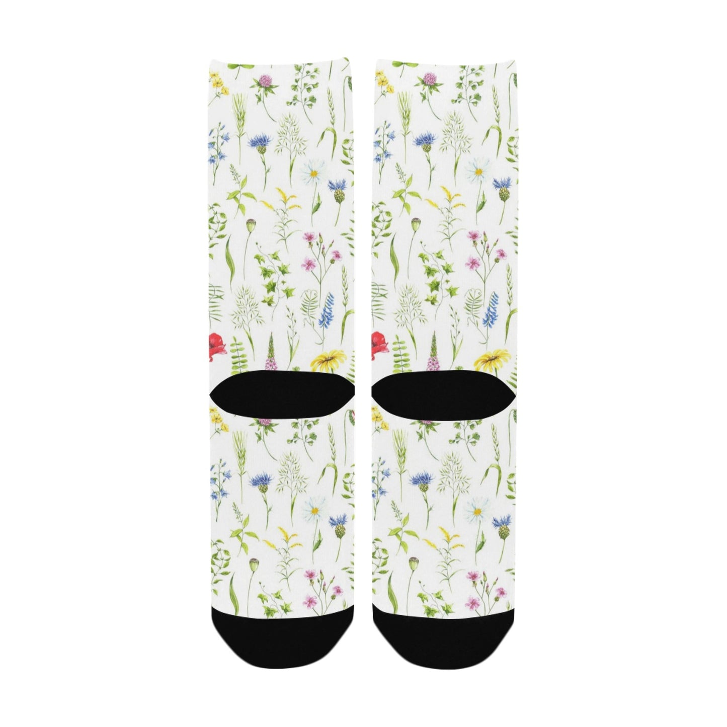 watercolor wildflowers women's crew socks – Sole Design Studio