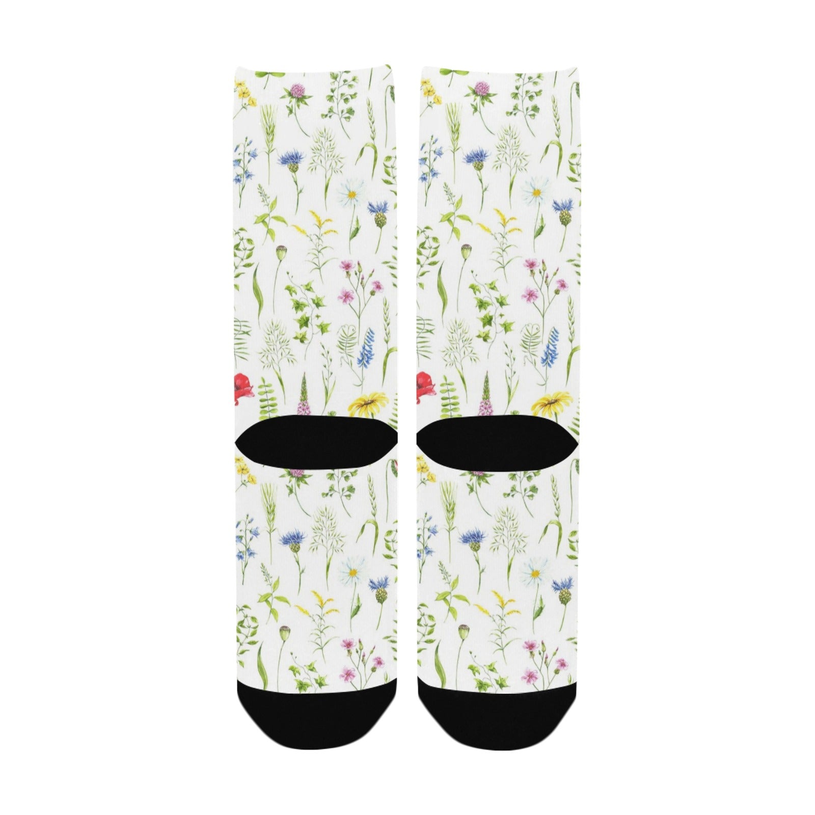 watercolor wildflowers women's crew socks – Sole Design Studio