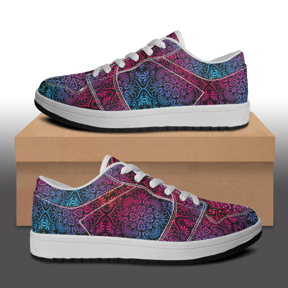 Bohemian Rainbow Women's Vegan Leather Sneakers