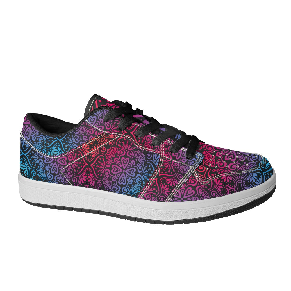 Bohemian Rainbow Women's Vegan Leather Sneakers