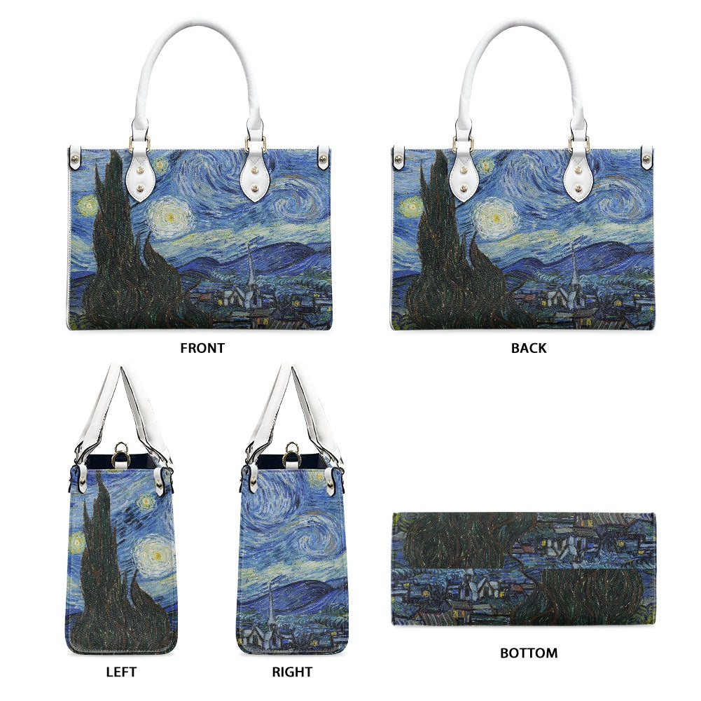 The Starry Night Vincent Van Gogh Women's Vegan Leather Handbag