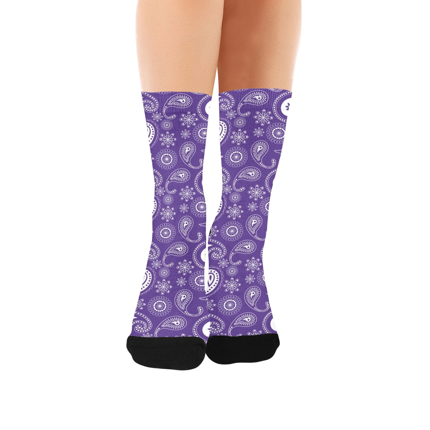 purple bandana paisley women's crew socks – Sole Design Studio
