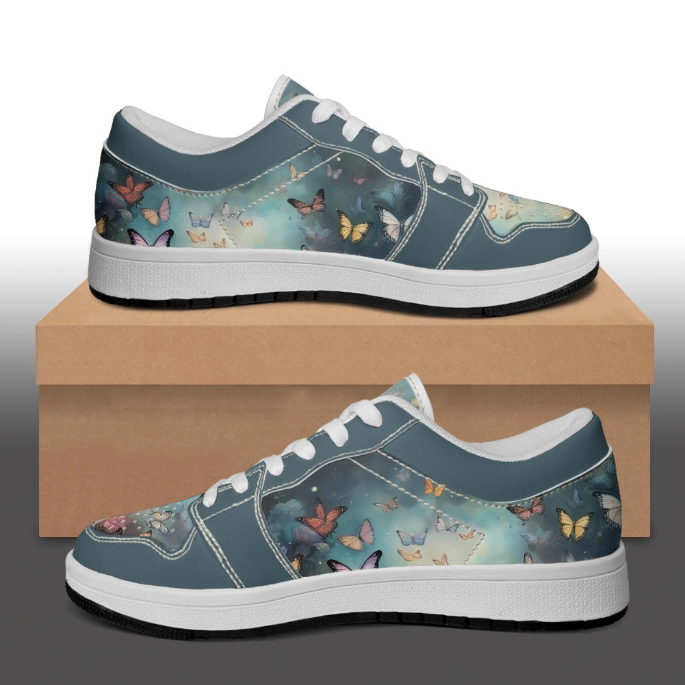 Butterfly Women's Low Top Leather Sneakers