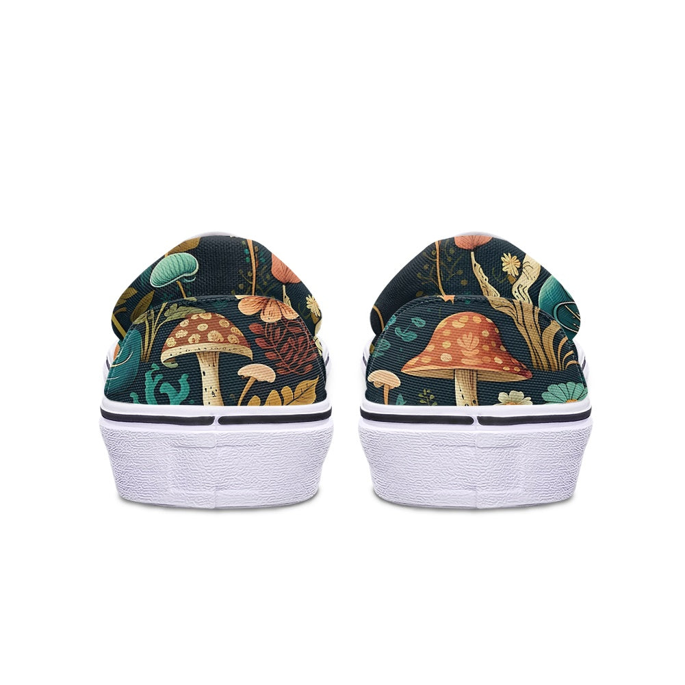 Whimsical Mushrooms Slip-on Shoes - READY TO SHIP