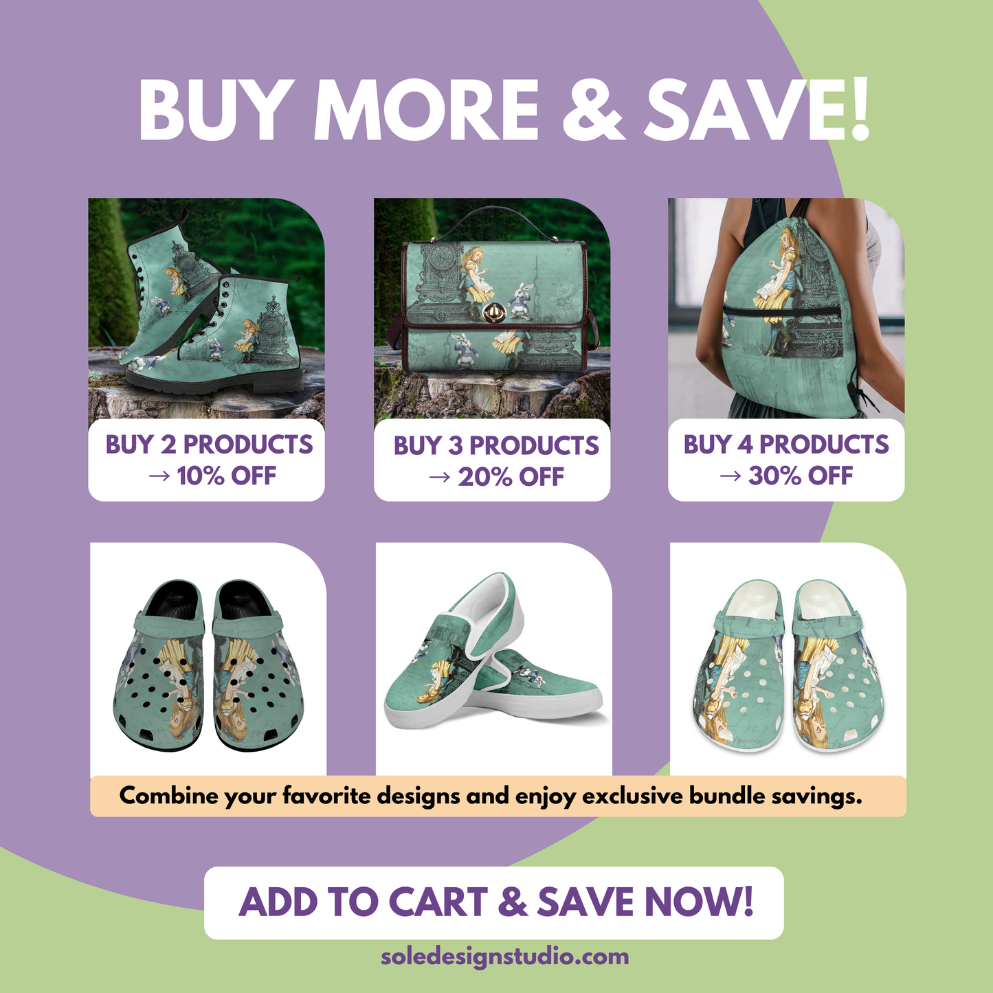 Alice and the White Rabbit #1 Women's Vegan Leather Combat Boots