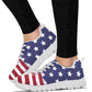 American Flag White Women's Athletic Sneakers