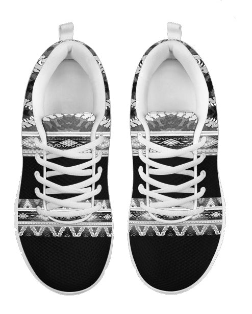 Black and White Geo Women's Sneakers