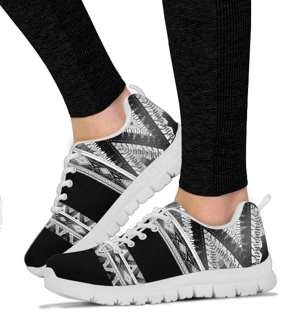 Black and White Geo Women's Sneakers