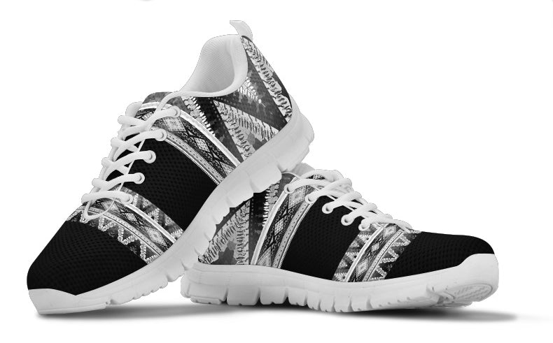 Black and White Geo Women's Sneakers