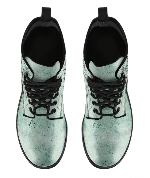 Teal Celestial Dream Catcher Women's Vegan Leather Combat Boots