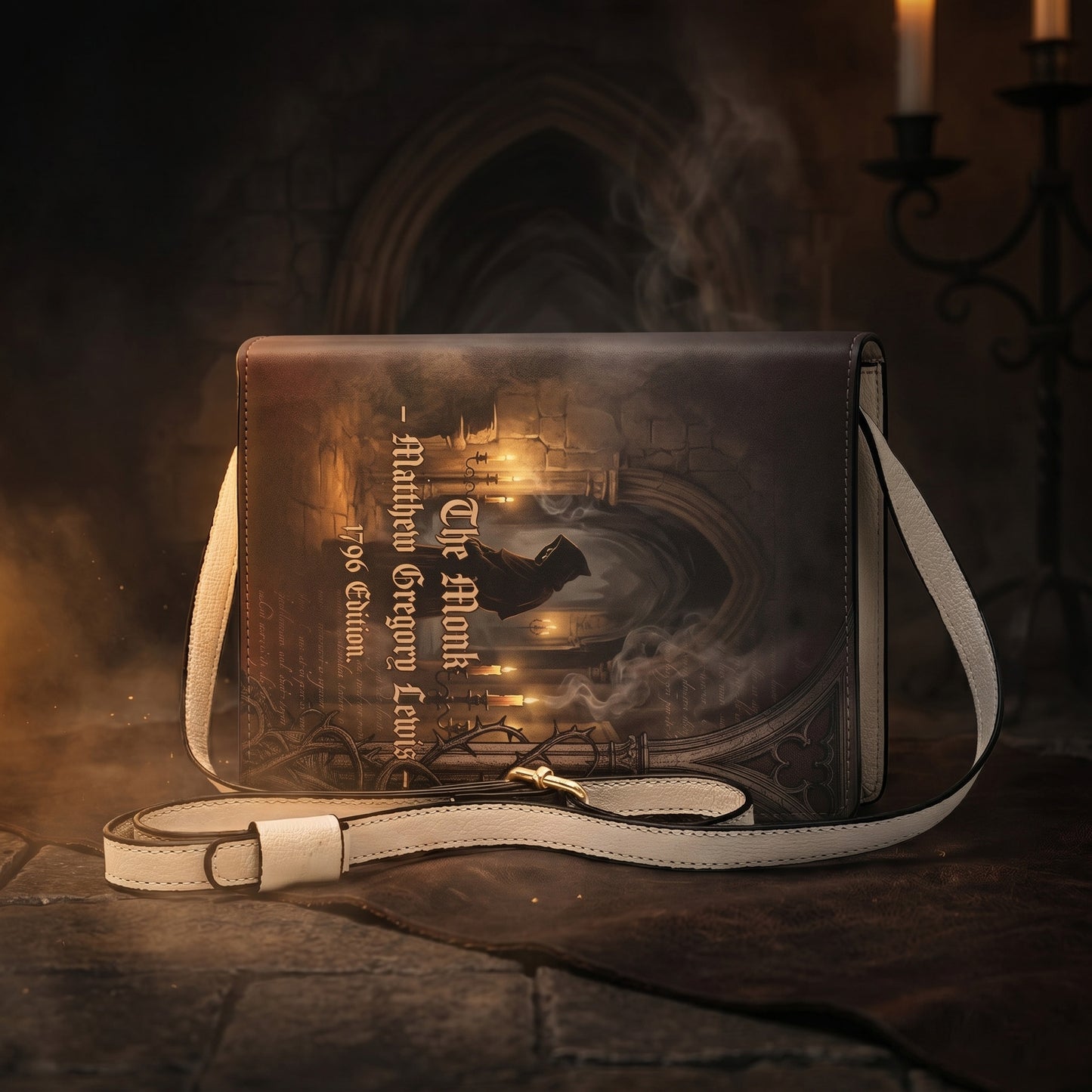 the monk matthew gregory lewis gothic book-shaped crossbody bag vegan leather – Sole Design Studio