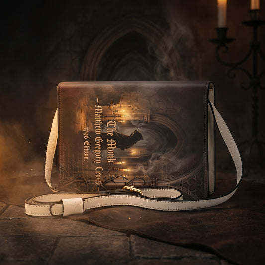 the monk matthew gregory lewis gothic book-shaped crossbody bag vegan leather – Sole Design Studio