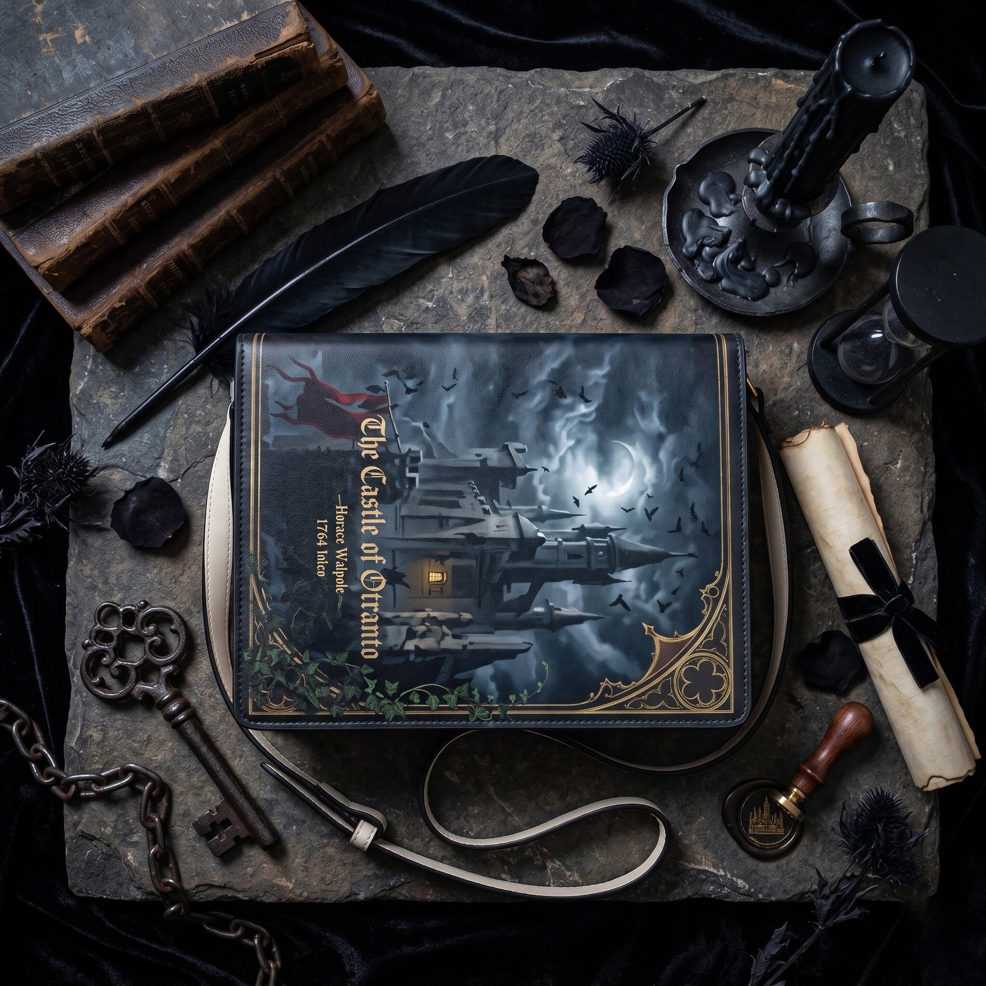 the castle of otranto horace walpole gothic literary crossbody bag for women – Sole Design Studio