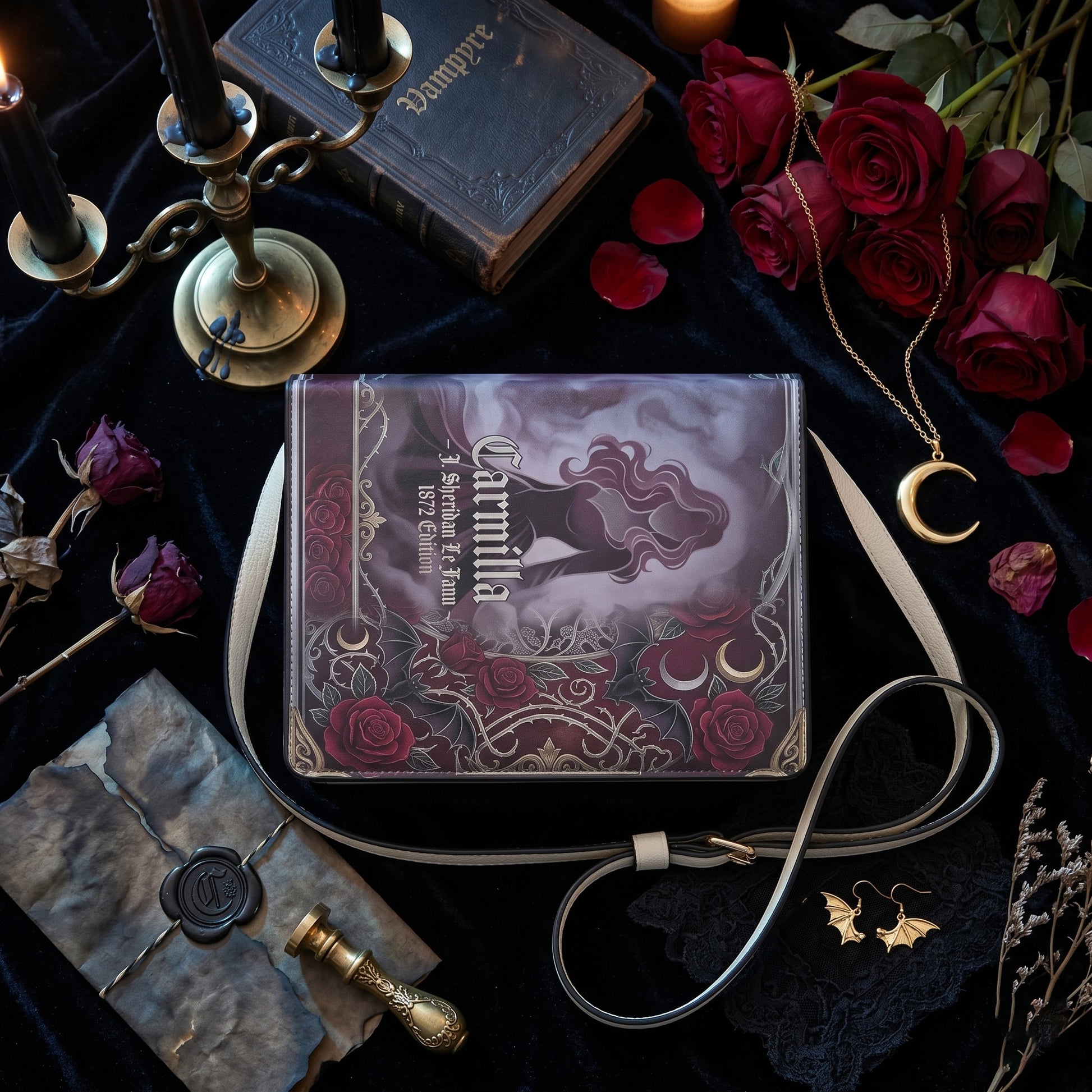 carmilla j sheridan le fanu gothic book lovers gift crossbody bag – Sole Design Studio
