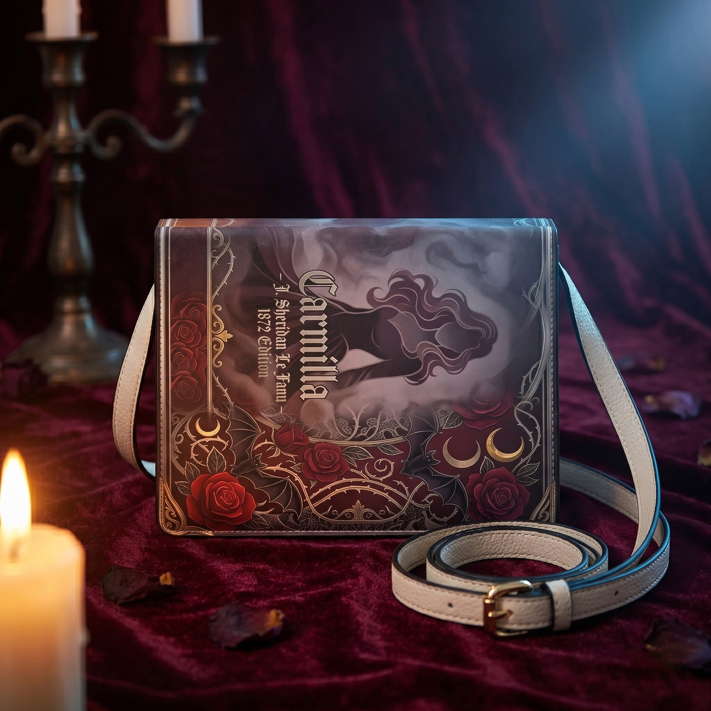 carmilla j sheridan le fanu gothic book-shaped crossbody bag vegan leather – Sole Design Studio