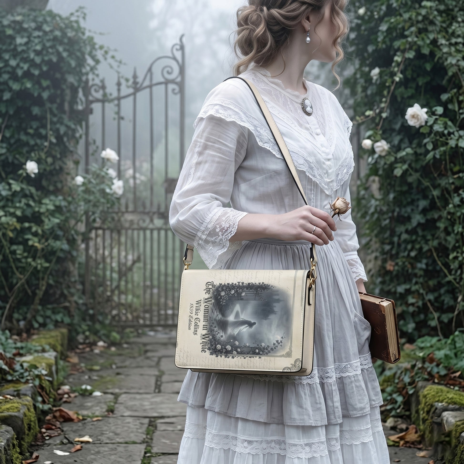 the woman in white wilkie collins victorian mystery women's literary handbag vegan leather – Sole Design Studio
