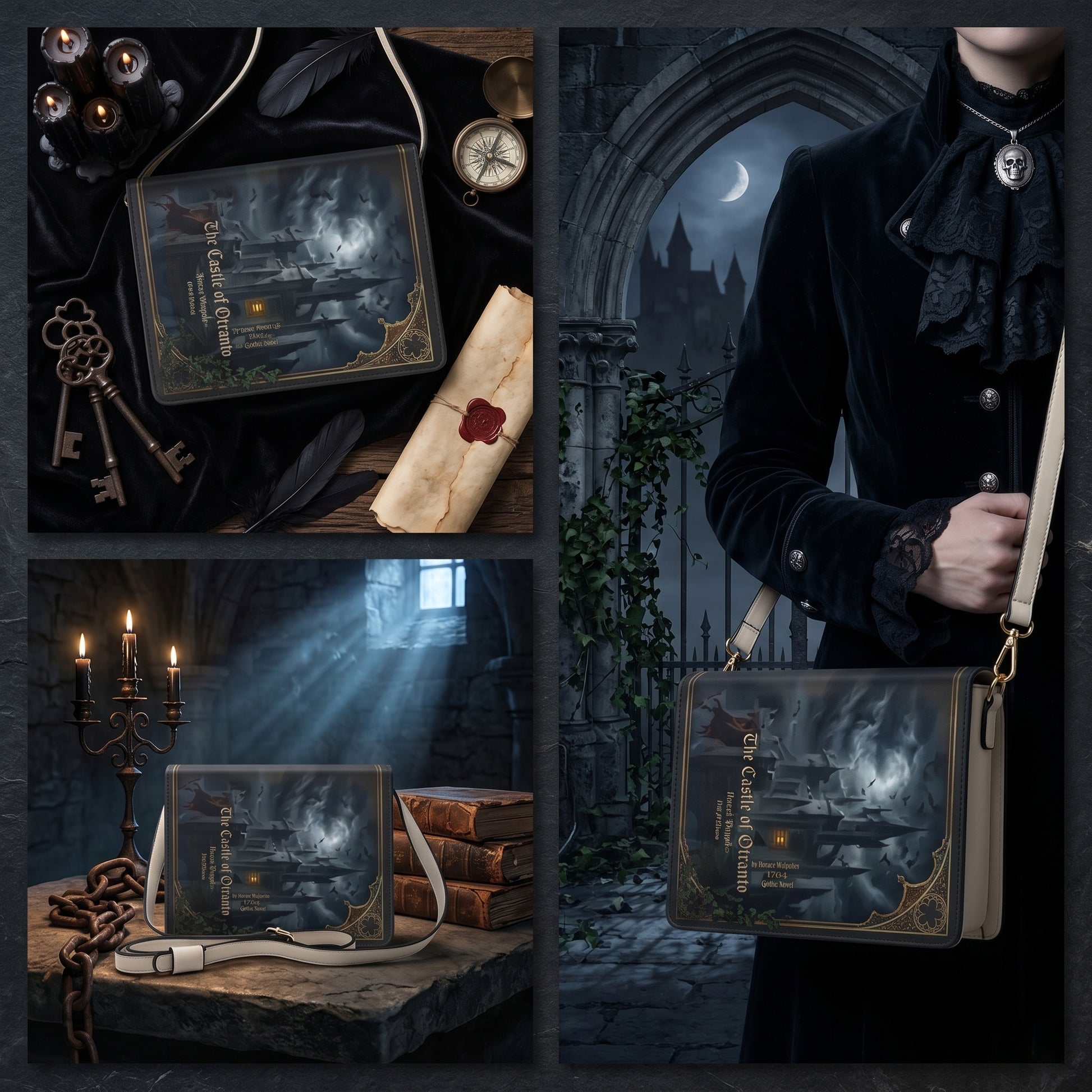 the castle of otranto horace walpole gothic women's literary handbag vegan leather – Sole Design Studio