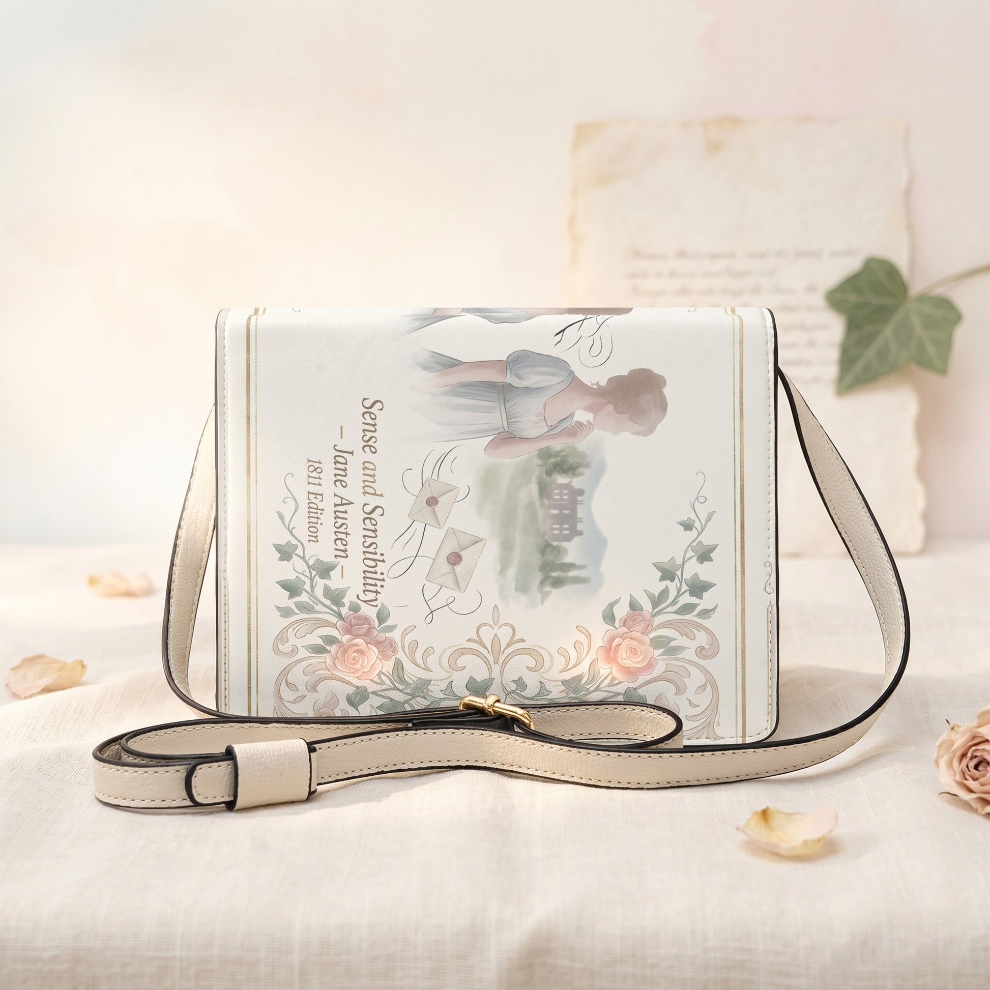 sense and sensibility jane austen book-shaped crossbody bag vegan leather – Sole Design Studio