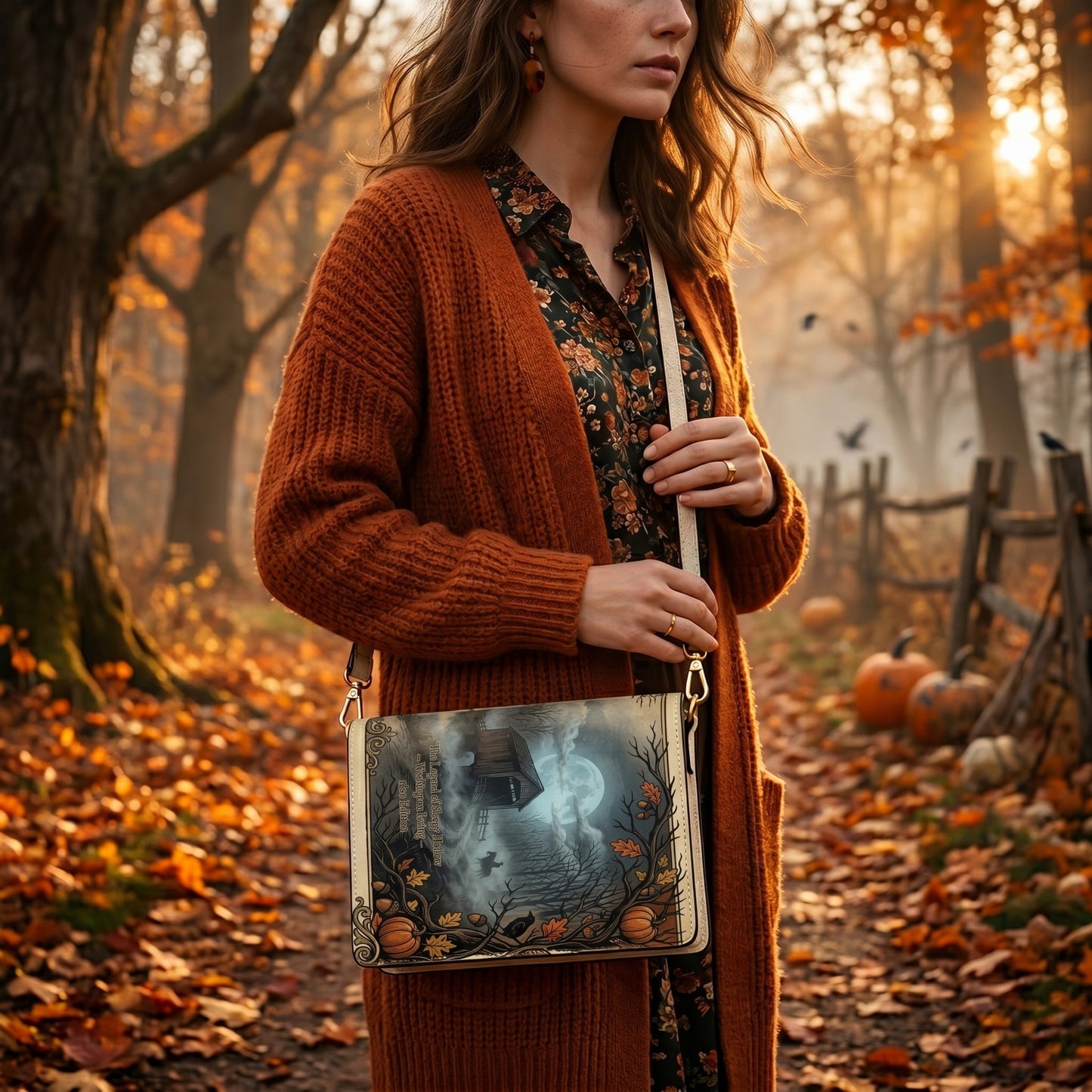 the legend of sleepy hollow washington irving women's literary handbag vegan leather – Sole Design Studio