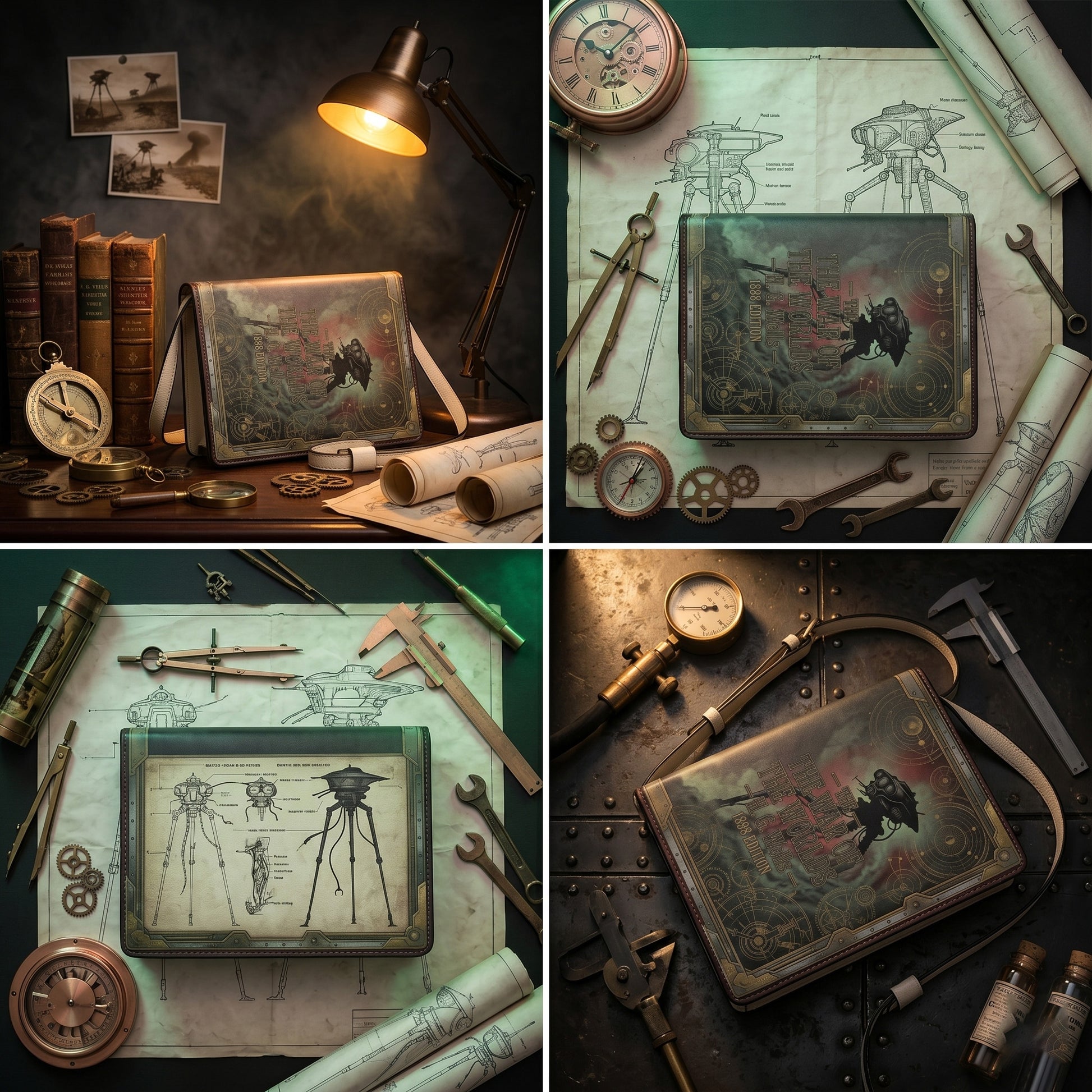 the war of the worlds hg wells sci-fi women's literary handbag vegan leather – Sole Design Studio