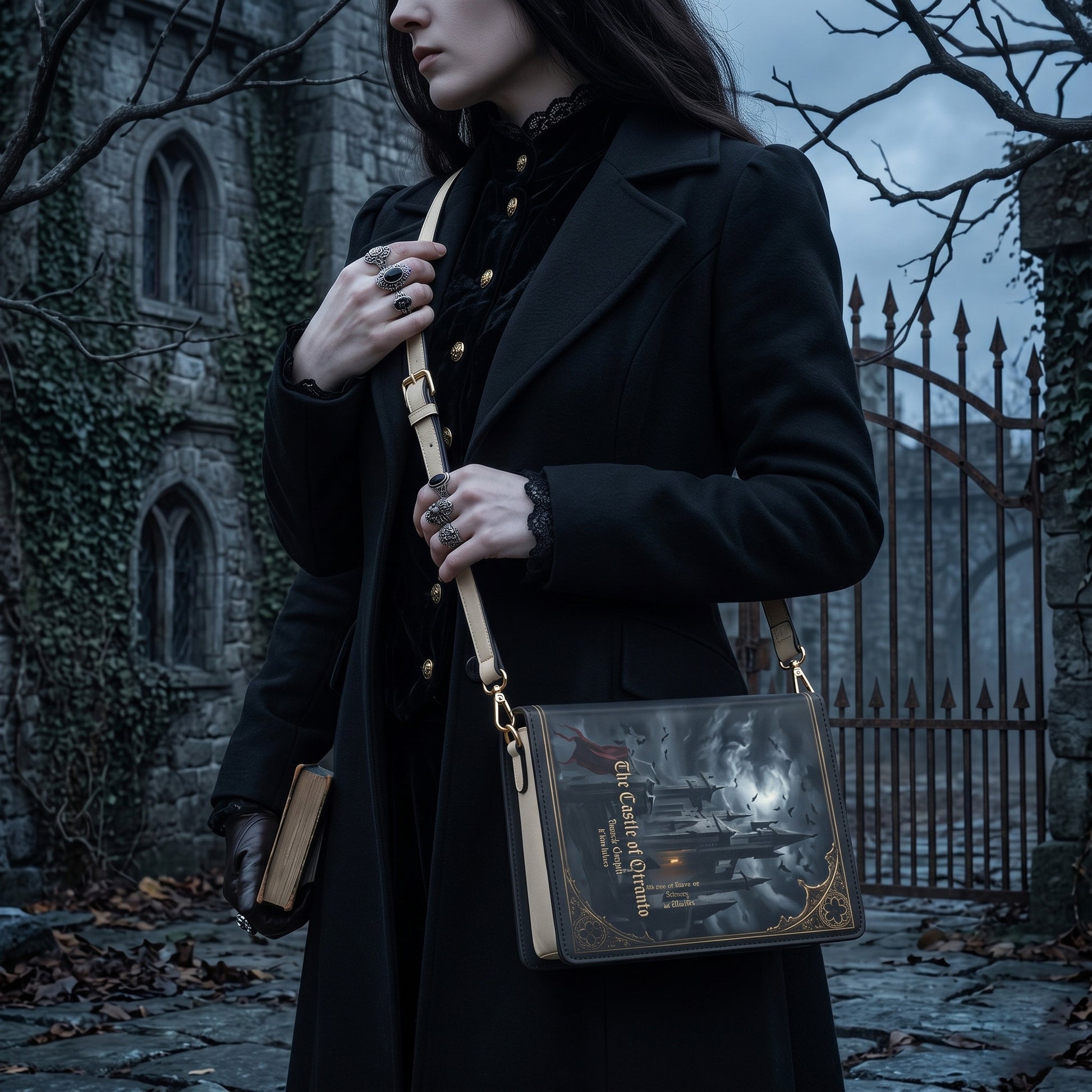 the castle of otranto horace walpole gothic book lovers gift crossbody bag – Sole Design Studio