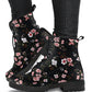 Floral Handcrafted Women's Vegan Leather Combat Boots